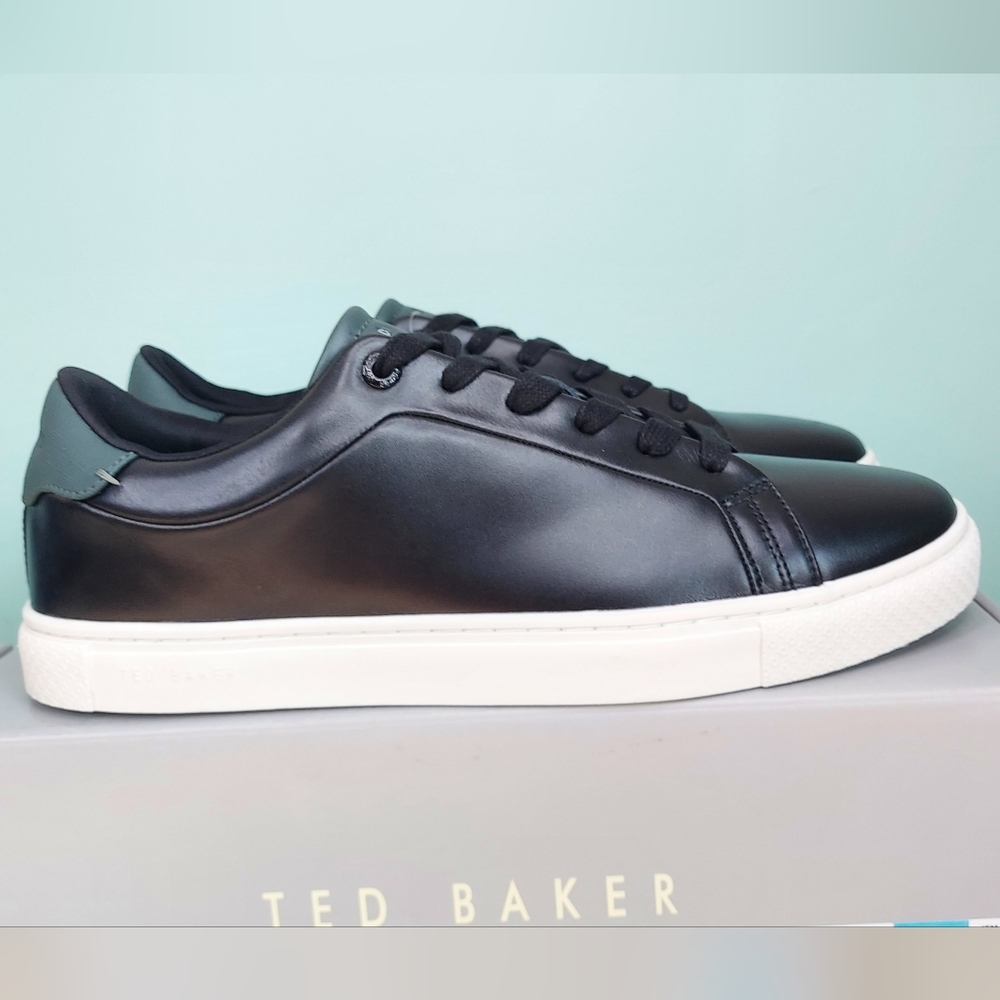 Ted Baker Black Leather Sneakers Available In Men's Size 10.5 NWT Preppy Travel